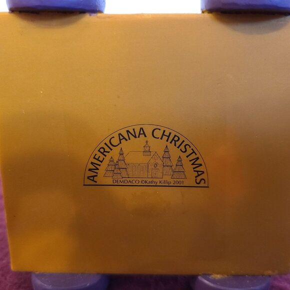 Demdaco Americana Father Christmas Santa On Wagon With Bunny and Tree XMas Decor - Picture 16 of 16